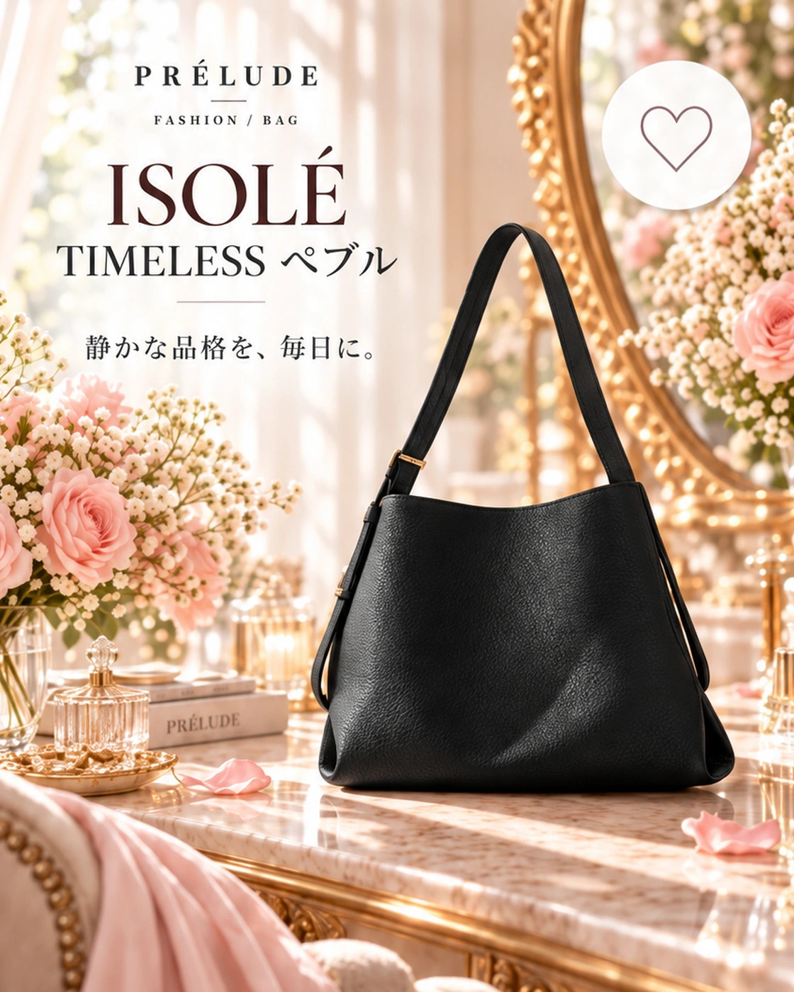 ISOLÉ TIMELESS ペブル ショルダーバッグ